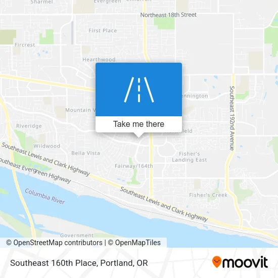 Southeast 160th Place map