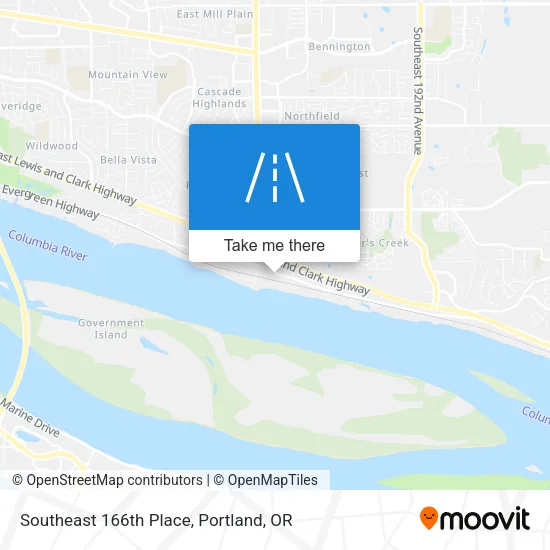 Southeast 166th Place map