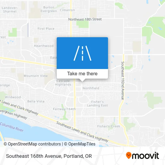 Southeast 168th Avenue map
