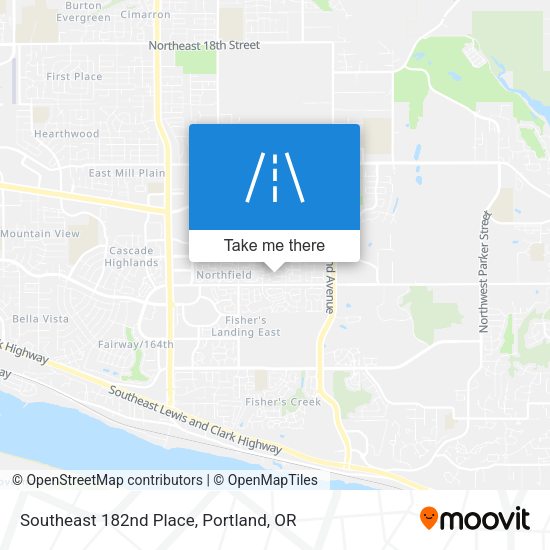Southeast 182nd Place map
