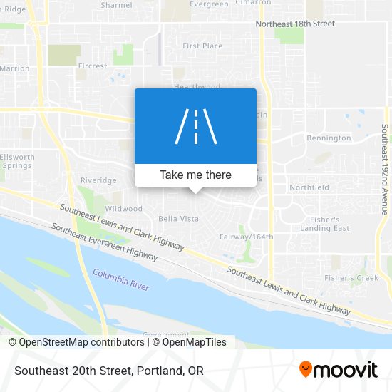 Southeast 20th Street map