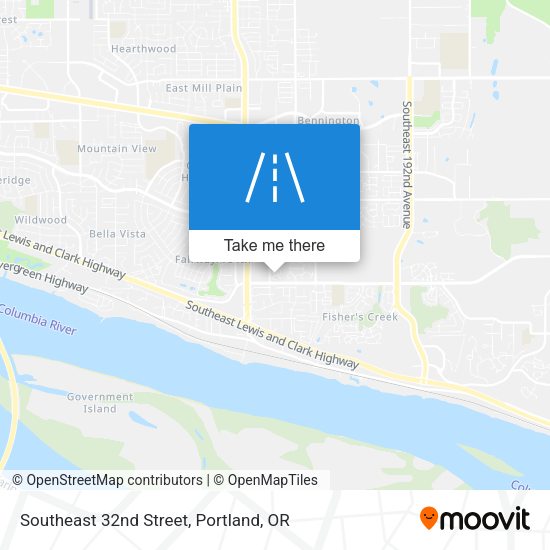 Southeast 32nd Street map