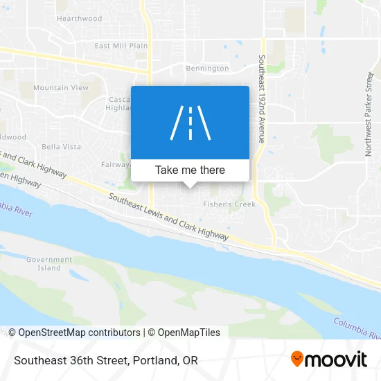 Southeast 36th Street map