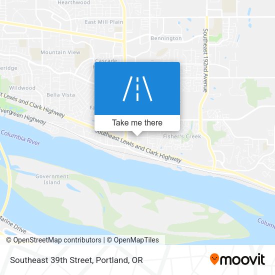 Southeast 39th Street map