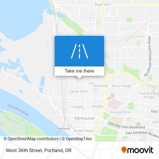 Mapa de West 36th Street