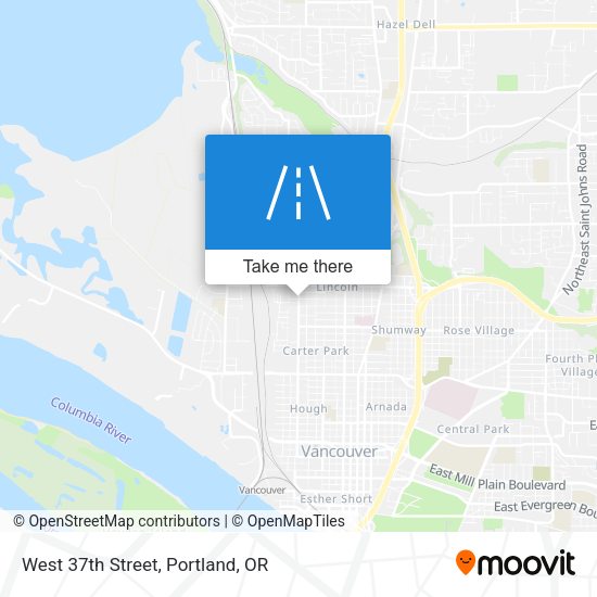 Mapa de West 37th Street