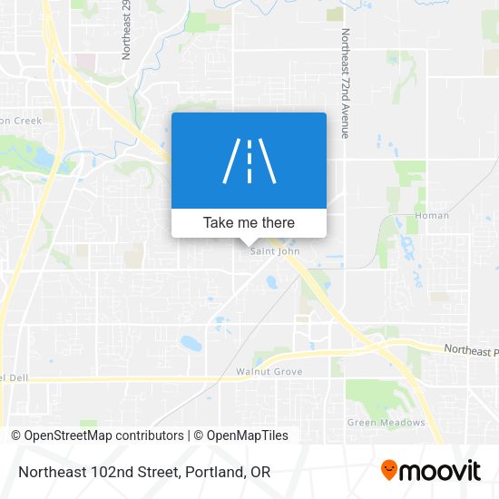Northeast 102nd Street map