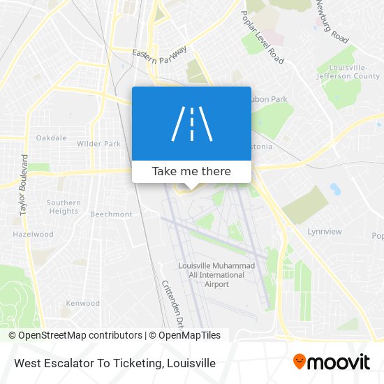 West Escalator To Ticketing map