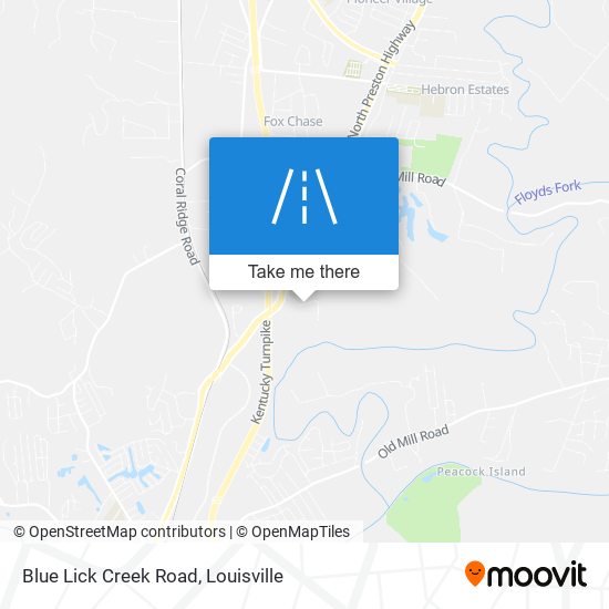 Blue Lick Creek Road map