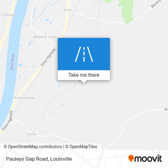 Pauleys Gap Road map