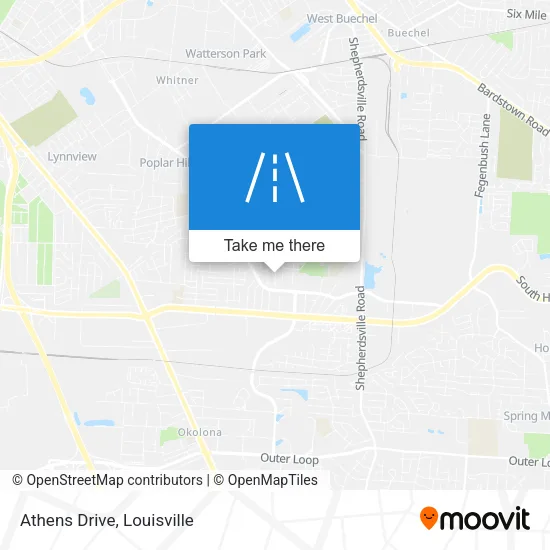 Athens Drive map