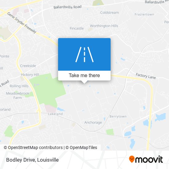 Bodley Drive map