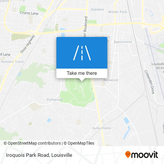 Iroquois Park Road map