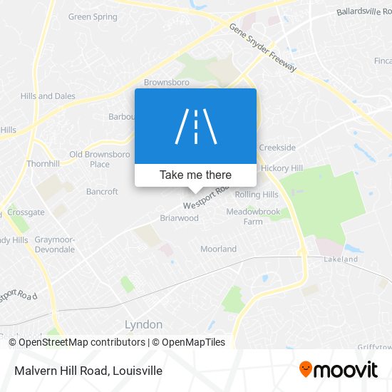 Malvern Hill Road map