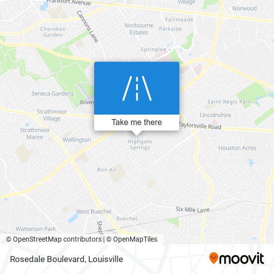 Rosedale Boulevard map