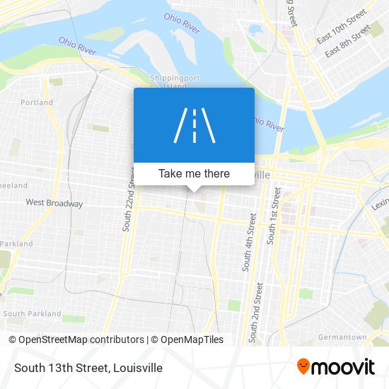 South 13th Street map