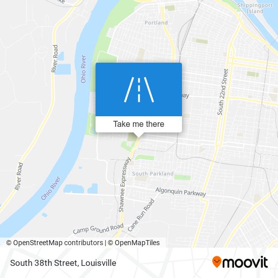 South 38th Street map