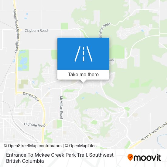 Entrance To Mckee Creek Park Trail plan