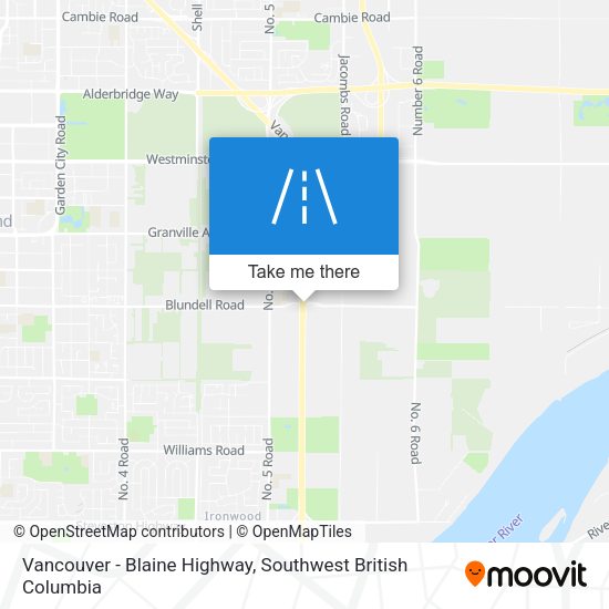 Vancouver - Blaine Highway map