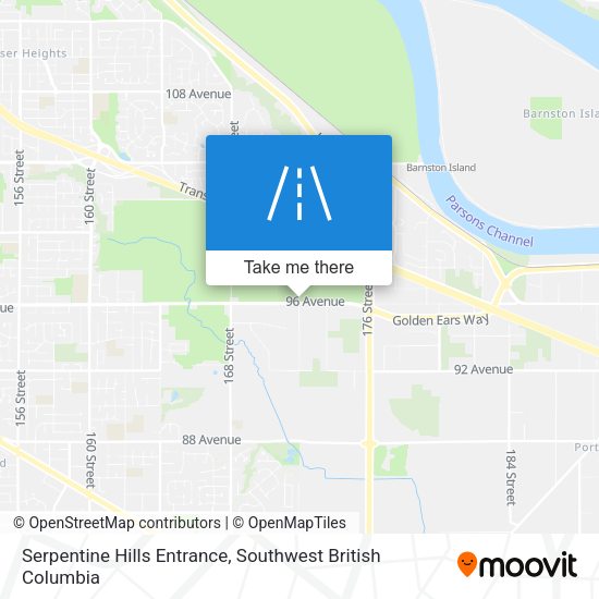 Serpentine Hills Entrance map