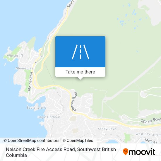 Nelson Creek Fire Access Road map