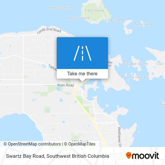 Swartz Bay Road map