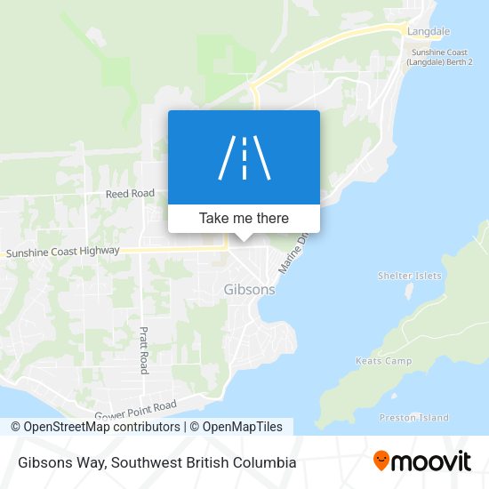 Gibsons Way map
