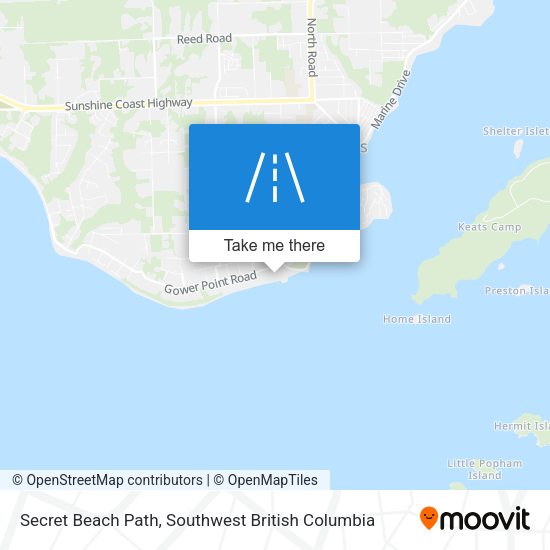 Secret Beach Path map