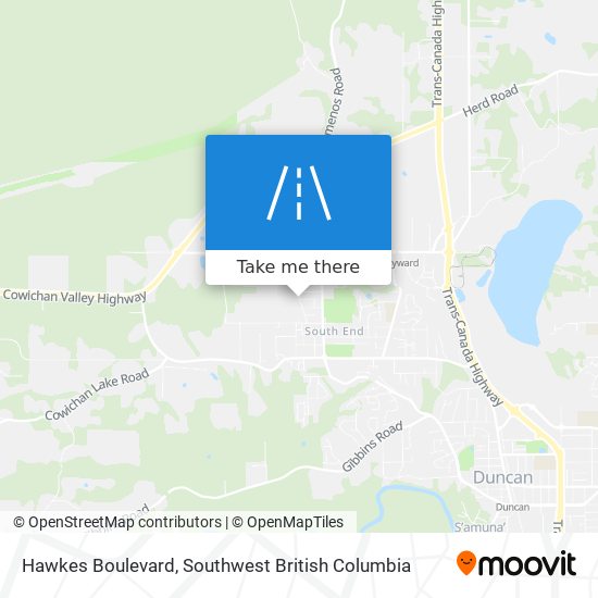 Hawkes Boulevard map