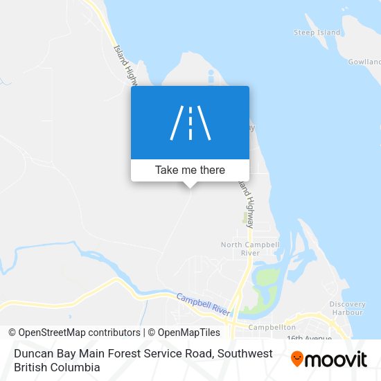 Duncan Bay Main Forest Service Road map