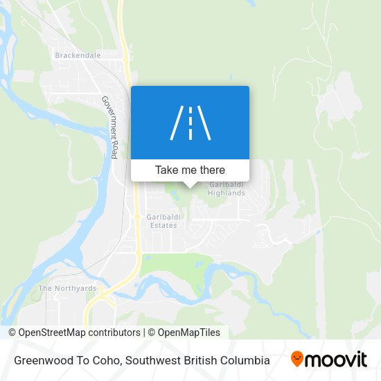 Greenwood To Coho map