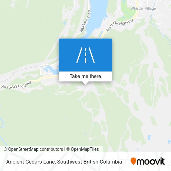 Ancient Cedars Lane map
