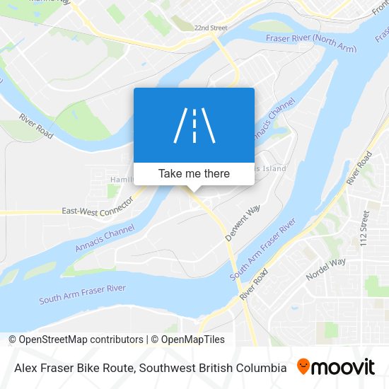 Alex Fraser Bike Route map