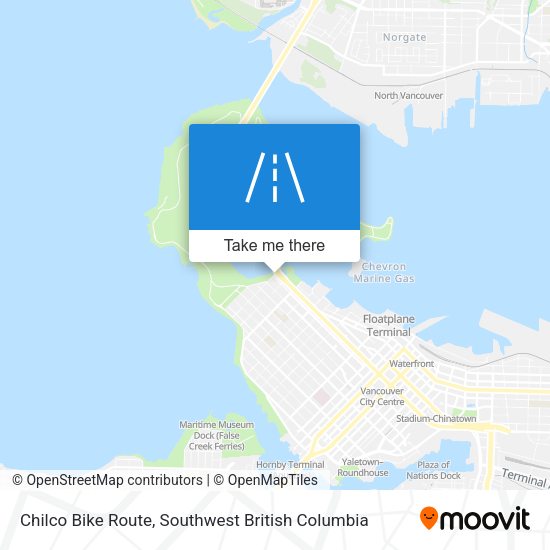 Chilco Bike Route map
