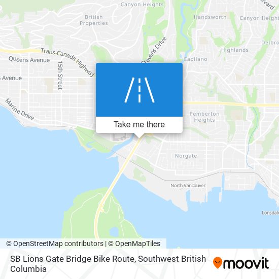 SB Lions Gate Bridge Bike Route plan