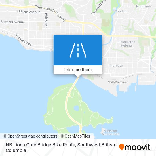 NB Lions Gate Bridge Bike Route plan