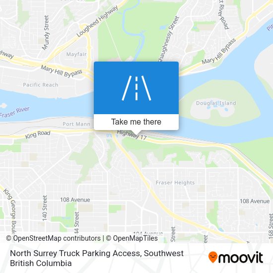 North Surrey Truck Parking Access map