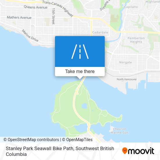 Stanley Park Seawall Bike Path map