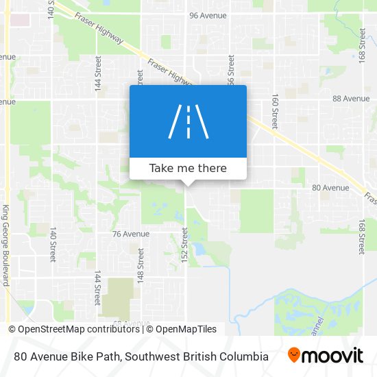 80 Avenue Bike Path map