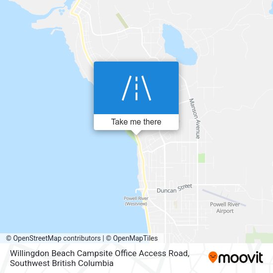 Willingdon Beach Campsite Office Access Road map