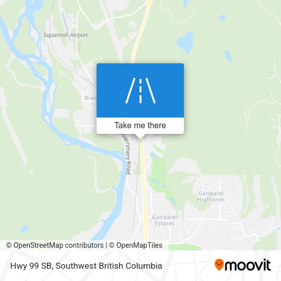 Hwy 99 SB map
