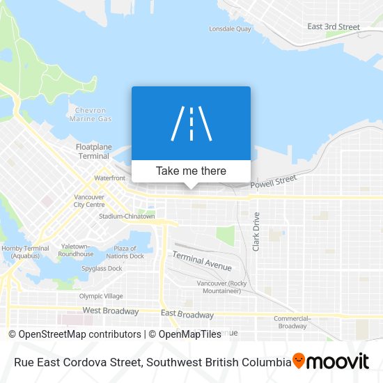 Rue East Cordova Street map