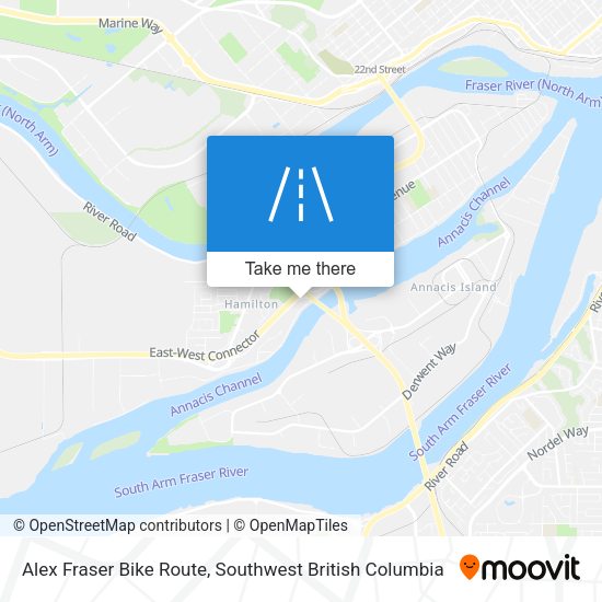 Alex Fraser Bike Route map