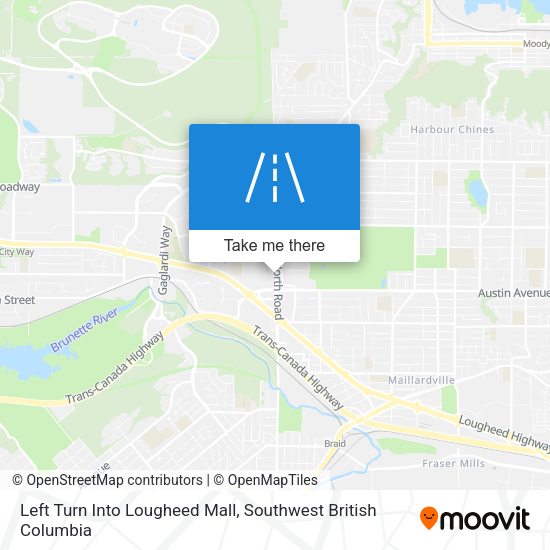 Left Turn Into Lougheed Mall map