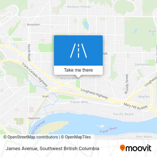 James Avenue map
