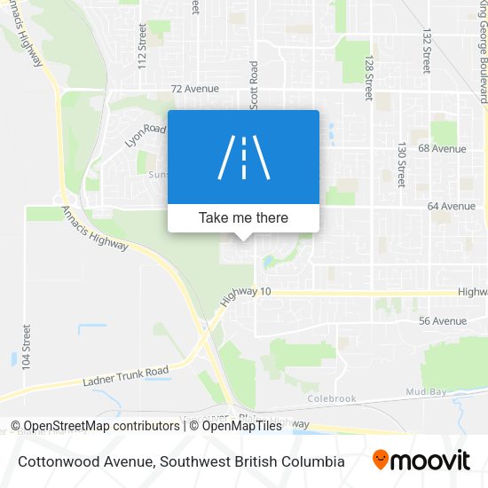 Cottonwood Avenue map