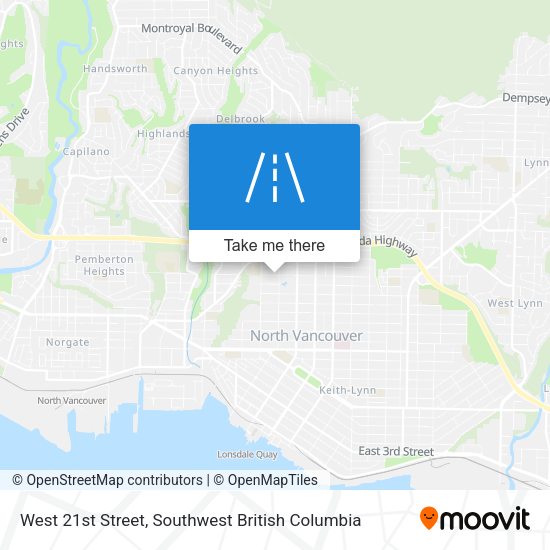 West 21st Street map
