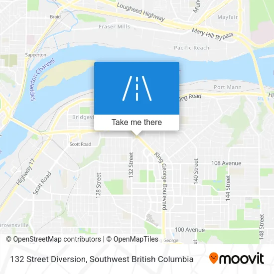132 Street Diversion map