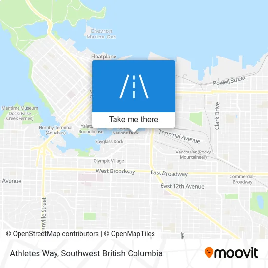 Athletes Way map