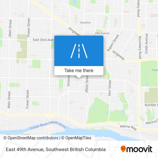 East 49th Avenue map